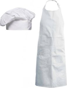 Merkloos Basic Set Witte Koksmuts En Kookschort Voor Kinderen Keukenschorten