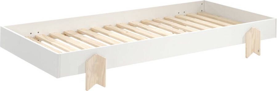 Kinderbed Ted Wit MDF Grenenhout Hoogte 27.5 cm