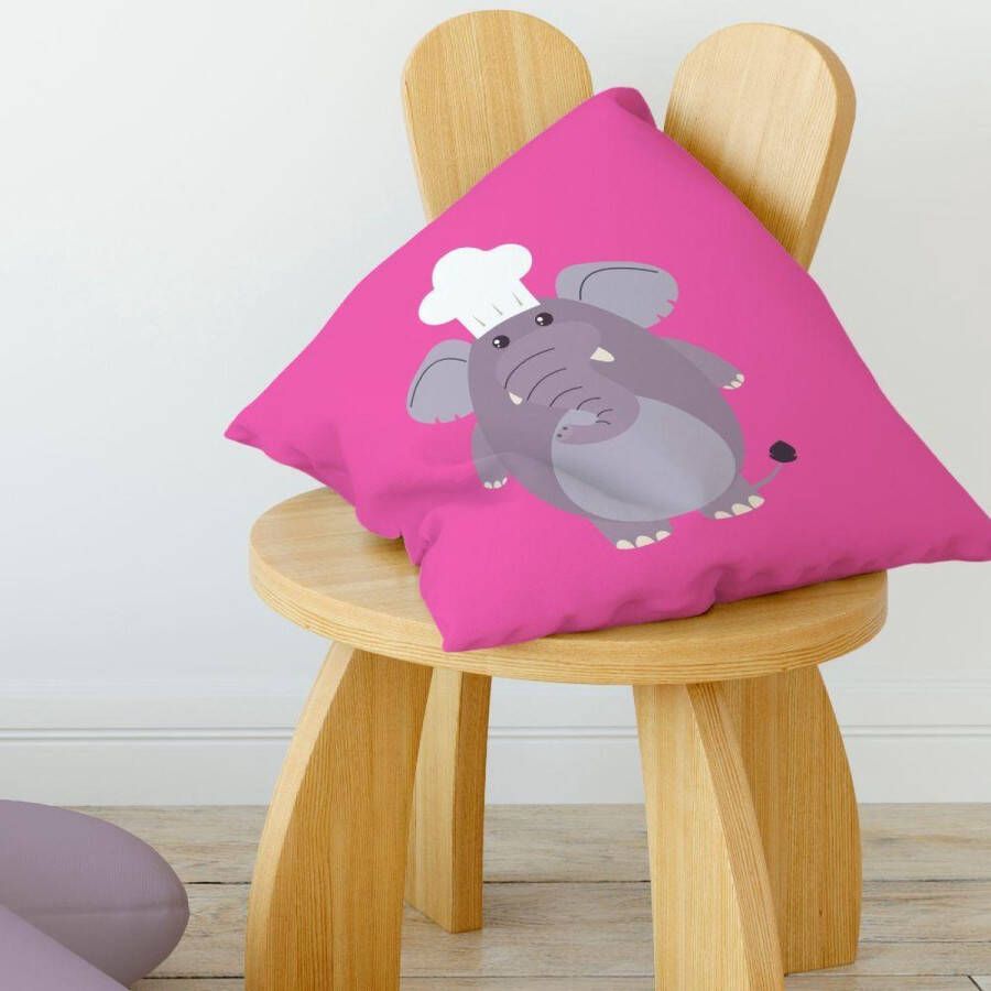 Merkloos Sans marque Kinderkussen olifant roze | peuterkussen | babykussen | sierkussen meisjes kinderkamer slaapkamer decoratie accessoires | cadeaus