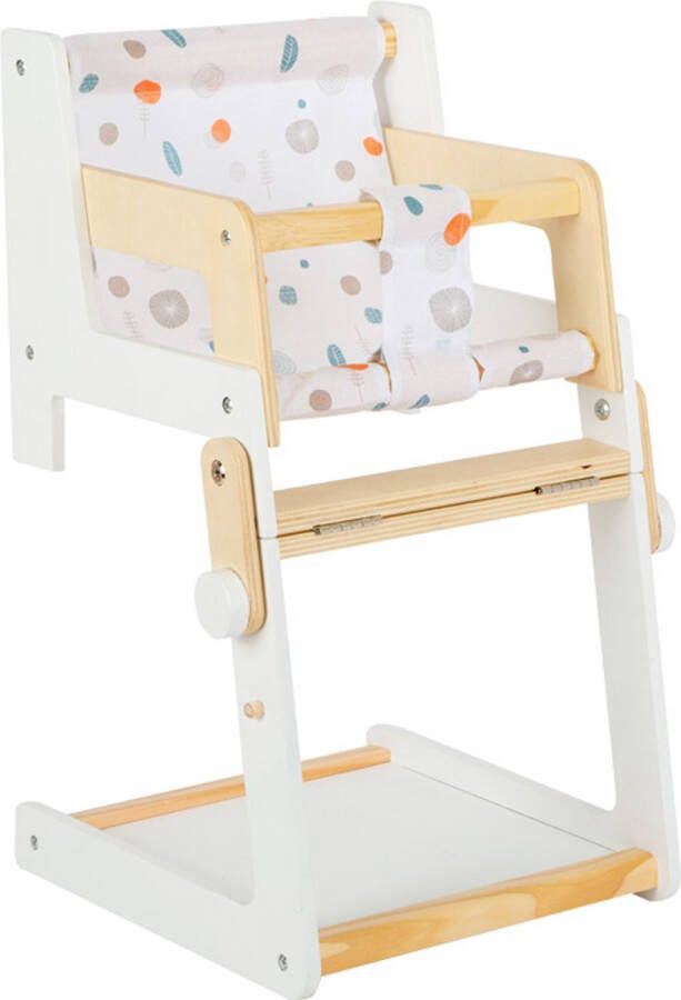 Merkloos Sans marque Kinderstoel voor de pop speelgoed hout wit little button 48 cm hoog meerdere standen kinderstoel rollenspel pop