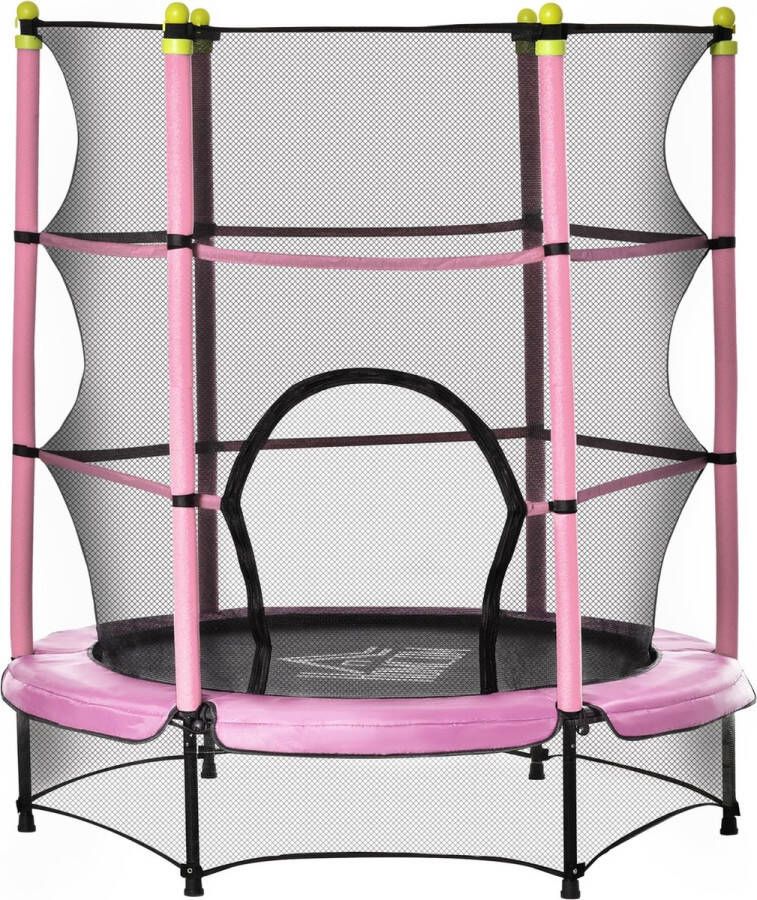 Merkloos Sans marque Kindertrampoline met veiligheidsnet trampoline speelgoed roze Ø140 cm