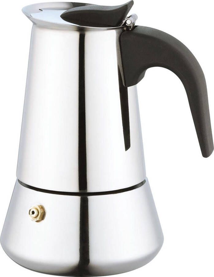 Merkloos Sans marque Koffiepot Italiaanse Espresso Maker INDUCTIE 200ml 4 kopjes Moka Express Percolator 4 kops Roestvrijstaal Palermo
