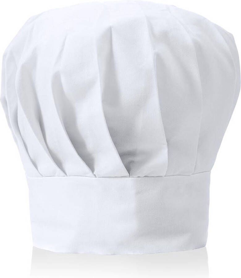 Merkloos Sans marque Koksmuts volwassenen koken muts chefkok kostuum wit