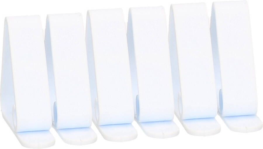 Merkloos Sans marque 12x Kunststof tafelkleed klemmen wit 5 x 4 cm Tafelkleedklemmen Tafelzeilklemmen Tafellaken klemmen