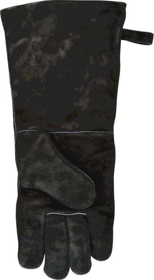 Merkloos Sans marque Lange barbecue handschoen rechts zwart Leer 19 x 41 cm BBQ benodigdheden