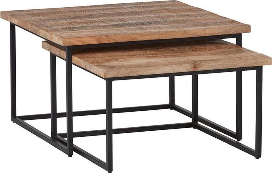 Salontafel set vierkant big Laos Mango Vierkant 80x80cm Hoogte 47 cm