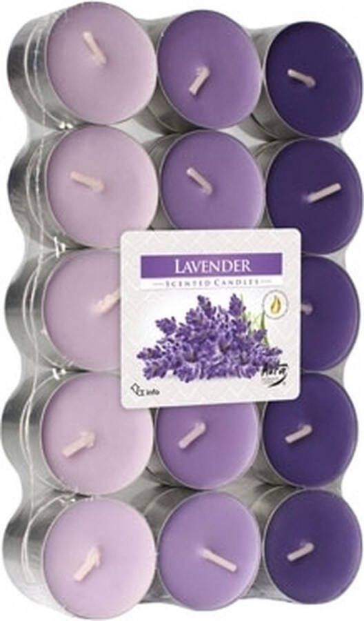 Merkloos Sans marque Lavendel geurkaarsen 60 stuks Geur theelichten waxinelichtjes