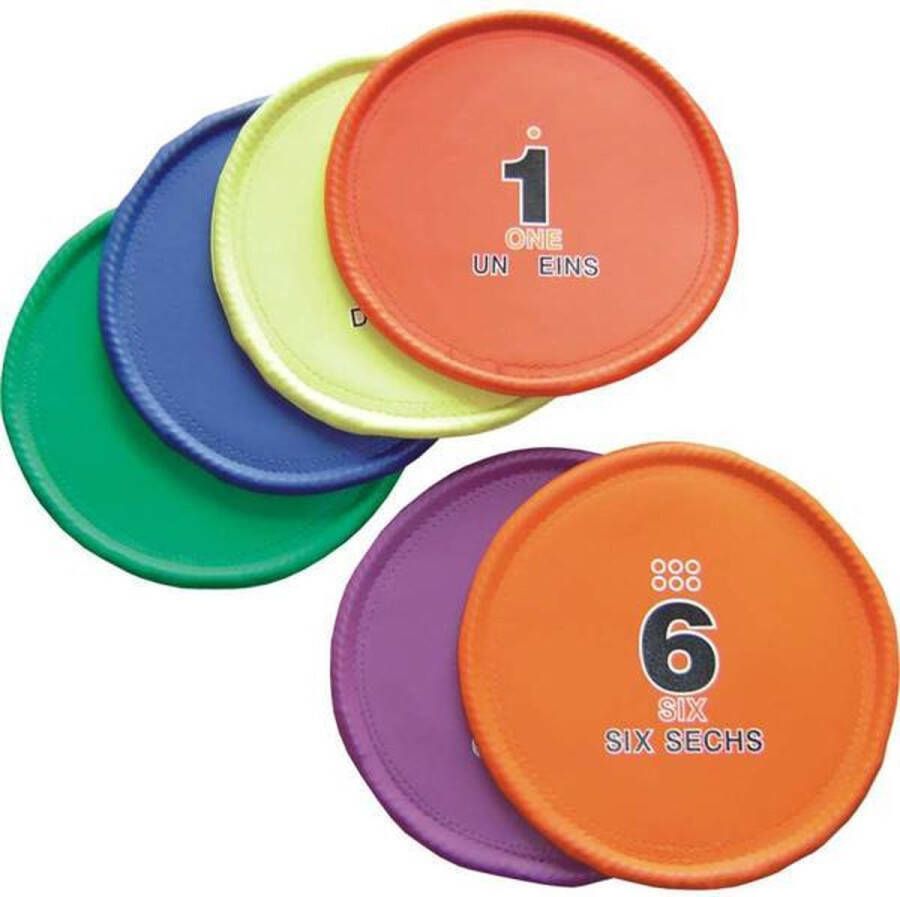 Merkloos Sans marque LeBa Frisbee Werpset | Set van 6 stuks | Frisbee met nummer | Indoor en Outdoor