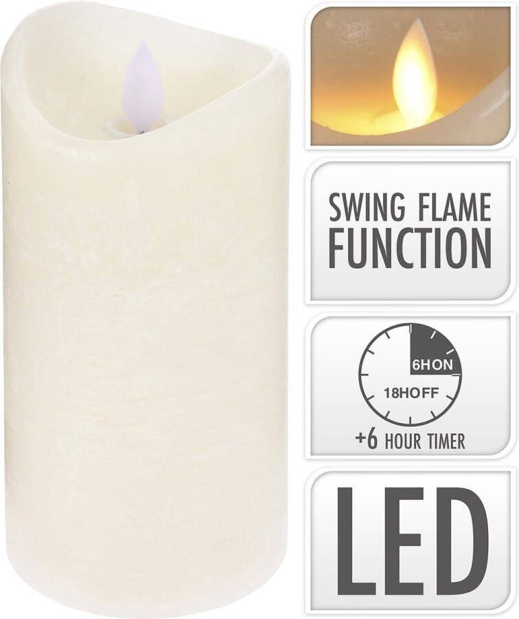 Merkloos Sans marque LED Kaars realistic flame & Timerfunctie 8.5x10 cm LED Kaarsen