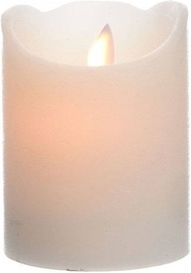 Merkloos Sans marque LED kaars stompkaars creme wit 10 cm flakkerend Kerst diner tafeldecoratie Home deco kaarsen