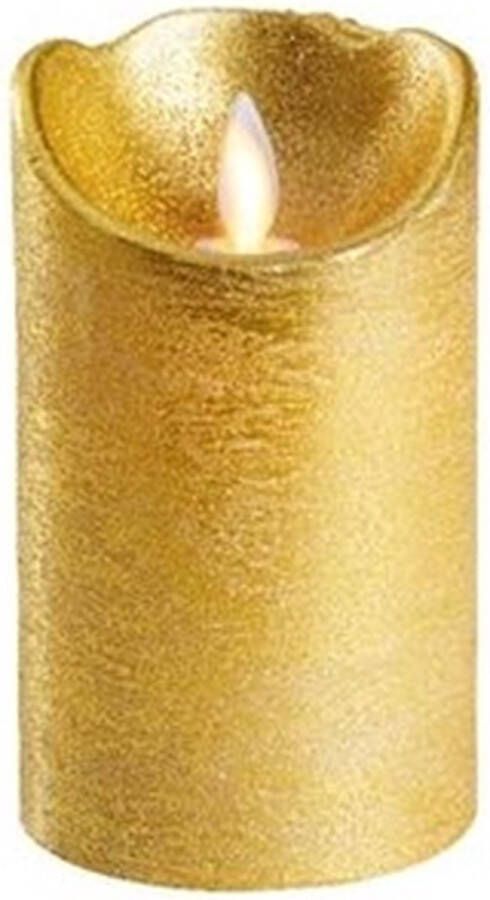 Merkloos Sans marque LED kaars stompkaars goud 12 5 cm flakkerend