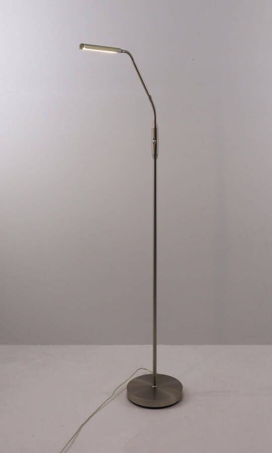 Highlight 4 jaar garantie op LED Leeslamp Vloerlamp Murcia LED rvs look mat chroom 145cm