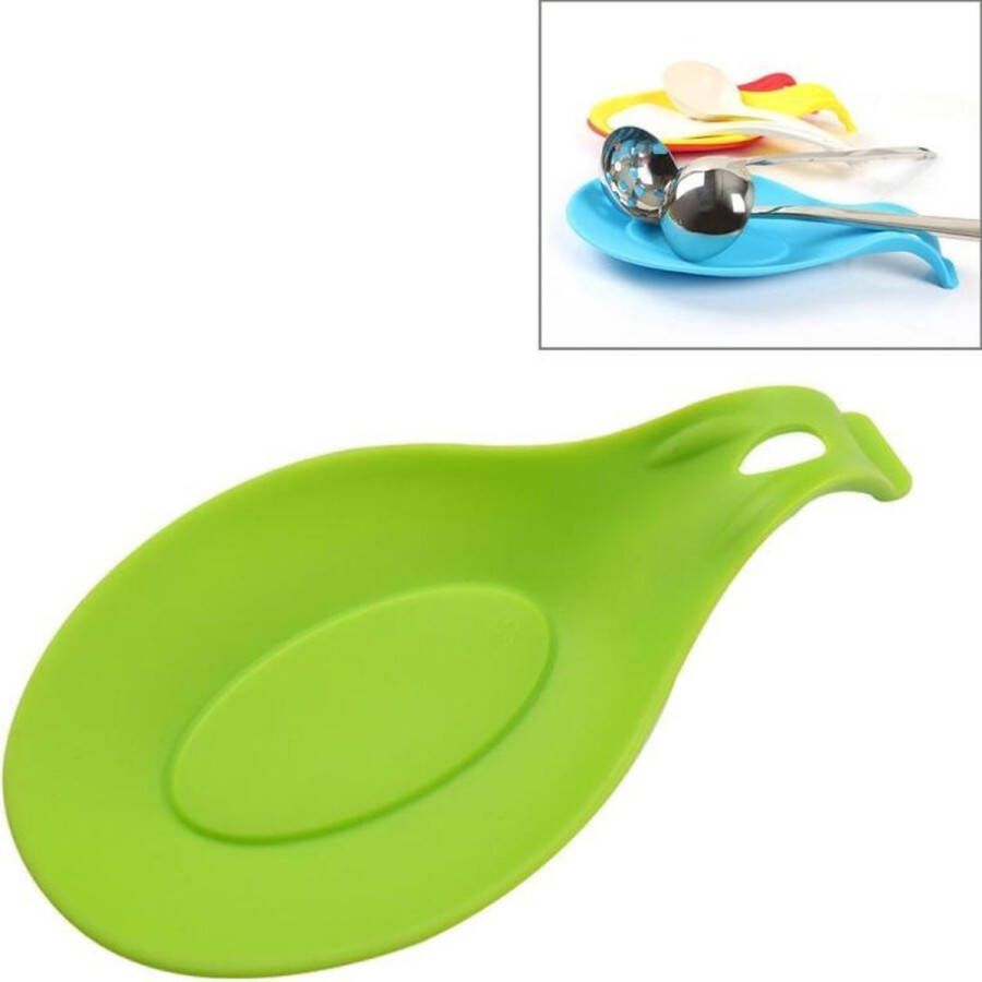 Lepel mat Gereedschapshouder Eggklopper hittebestendig schotel keuken gadgets silicone pad (groen)