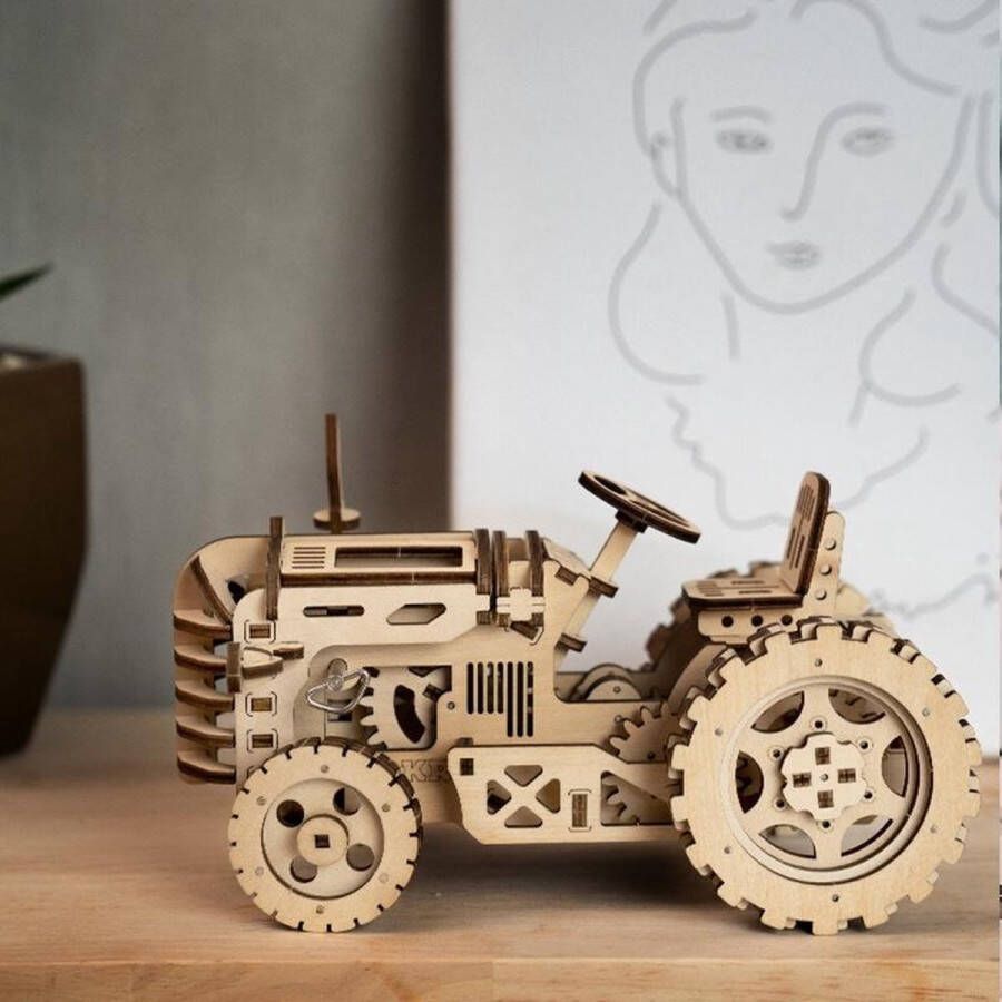 Let op type!! LK401 trekker DIY puzzel Jigsaw Toy 3D houten ambachten decoratie Clockwork dynamisch model