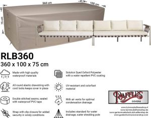 Merkloos Sans marque Loungebank beschermhoes 360 x 100 H: 75 cm RLB360straight