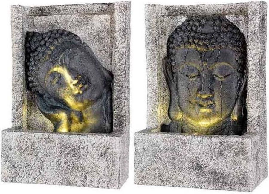 BIGBUY Garden Lumineo Fontein Boeddha LED polystone voor buiten 28x13.5x40cm Warmwit Buddha