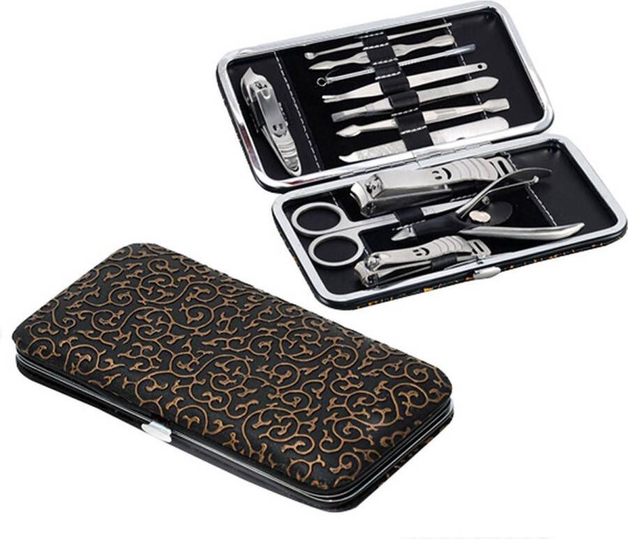 Merkloos Sans marque Luxe 12-delige Manicureset & Pedicureset met Lederen etui