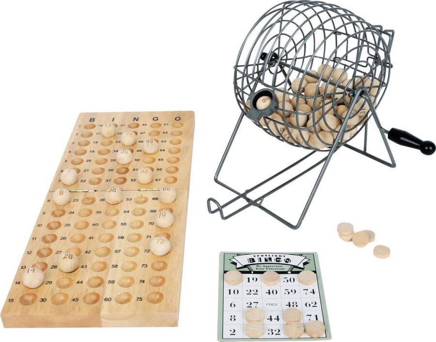 Merkloos Sans marque Luxe bingo spel metaal hout complete set nummers 1-75 met molen 174x bingokaarten en 2x stiften Bingospel Bingo spellen Bingomolen met bingokaarten Bingo spelen