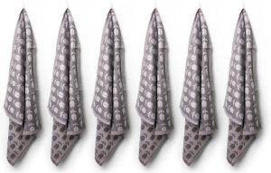 Merkloos Sans marque Luxe theedoeken 6 stuks patroon tulp grijs 60x65cm