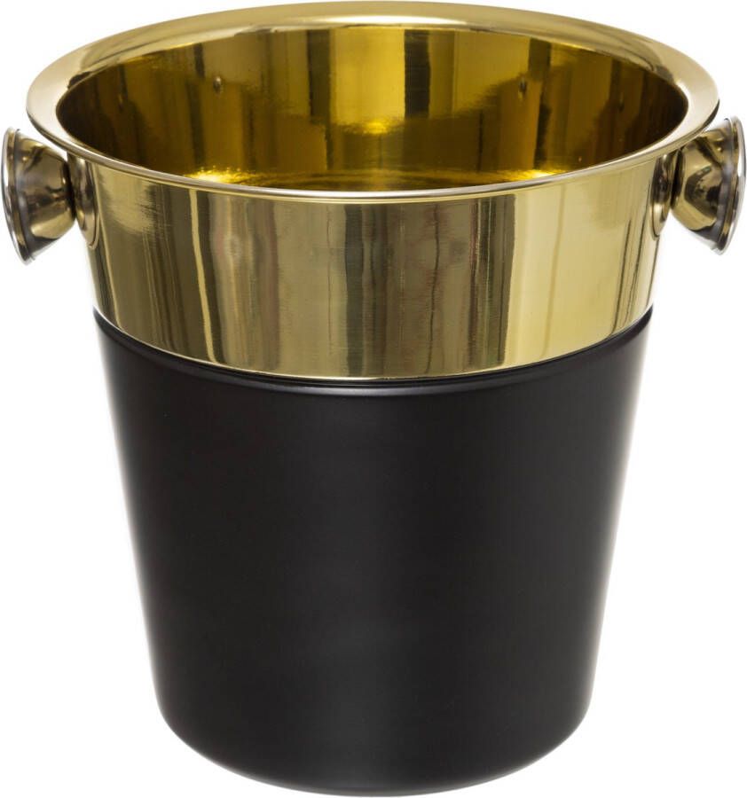 Merkloos Sans marque Luxe wijnkoeler kleur zwart en goud | Wijnemmer zwart diameter 23.5cm hoogte 21cm | Champagne koeler