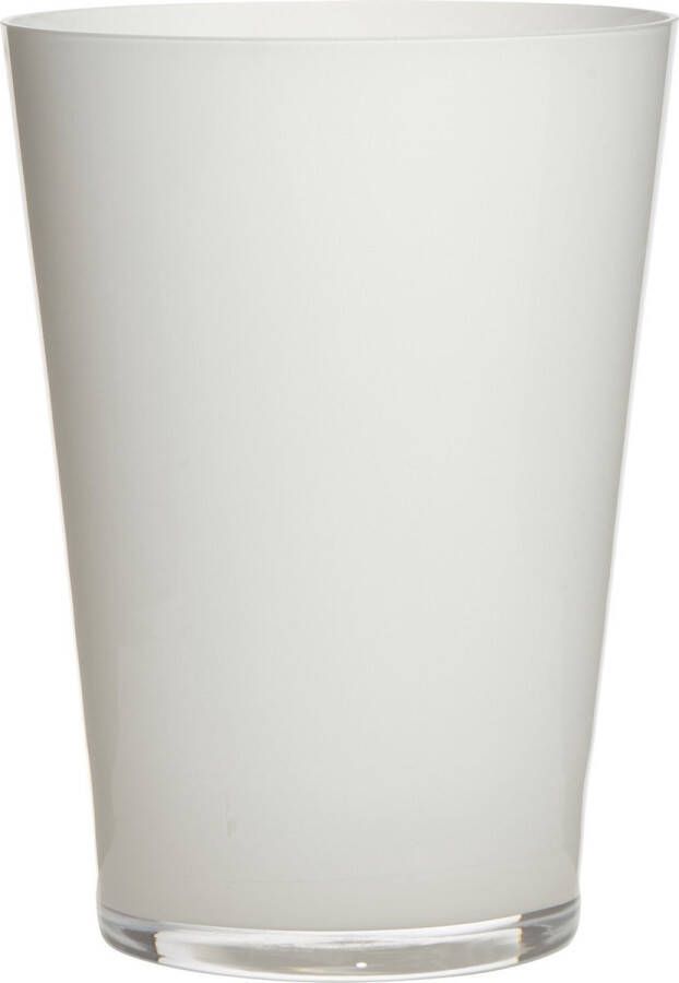Merkloos Sans marque Luxe witte conische stijlvolle vaas vazen van glas 30 x 22 cm Bloemen boeketten vaas voor binnen gebruik