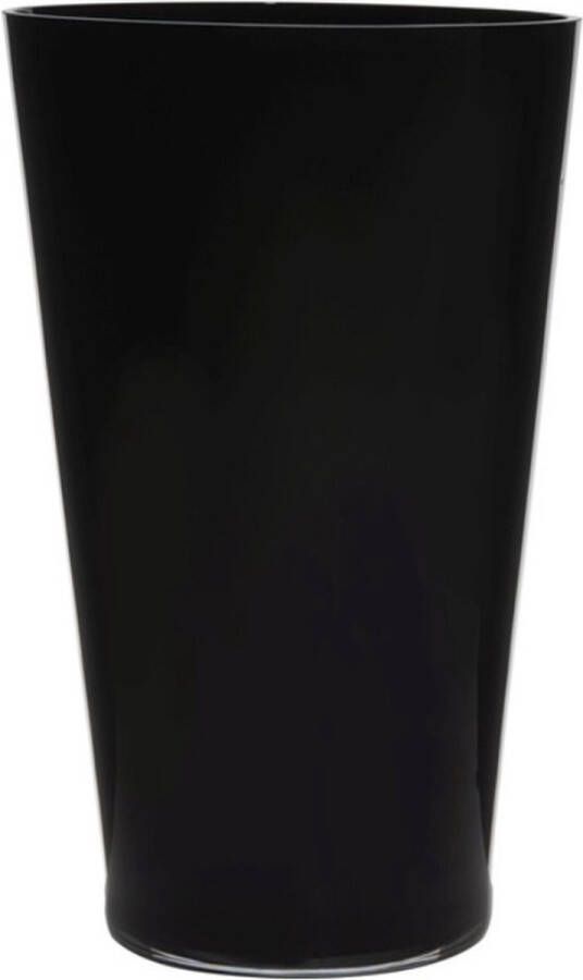 Merkloos Sans marque Luxe zwarte conische stijlvolle vaas vazen van glas 40 x 25 cm Bloemen boeketten vaas voor binnen gebruik