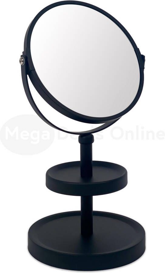 Merkloos Sans marque Make-Up Spiegel Scheerspiegel Salonspiegel Incl. Sieraden-rek Sieraden-display 3x Vergrotende werking Wit