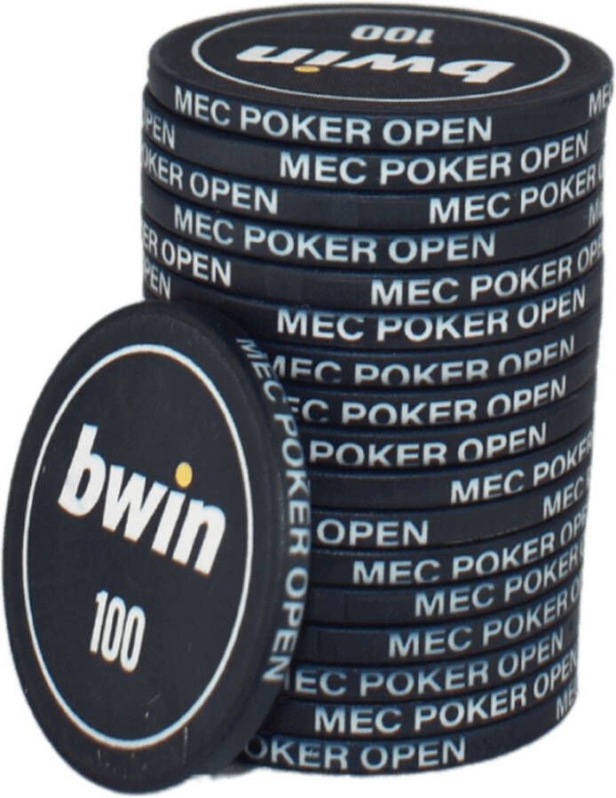 MEC Poker Open Chips 100 zwart (25 stuks)