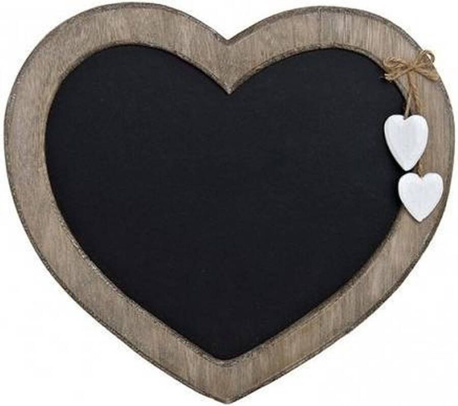 Merkloos Sans marque Memo krijtbord hart vorm 27 cm Schoolbord schrijfbordje