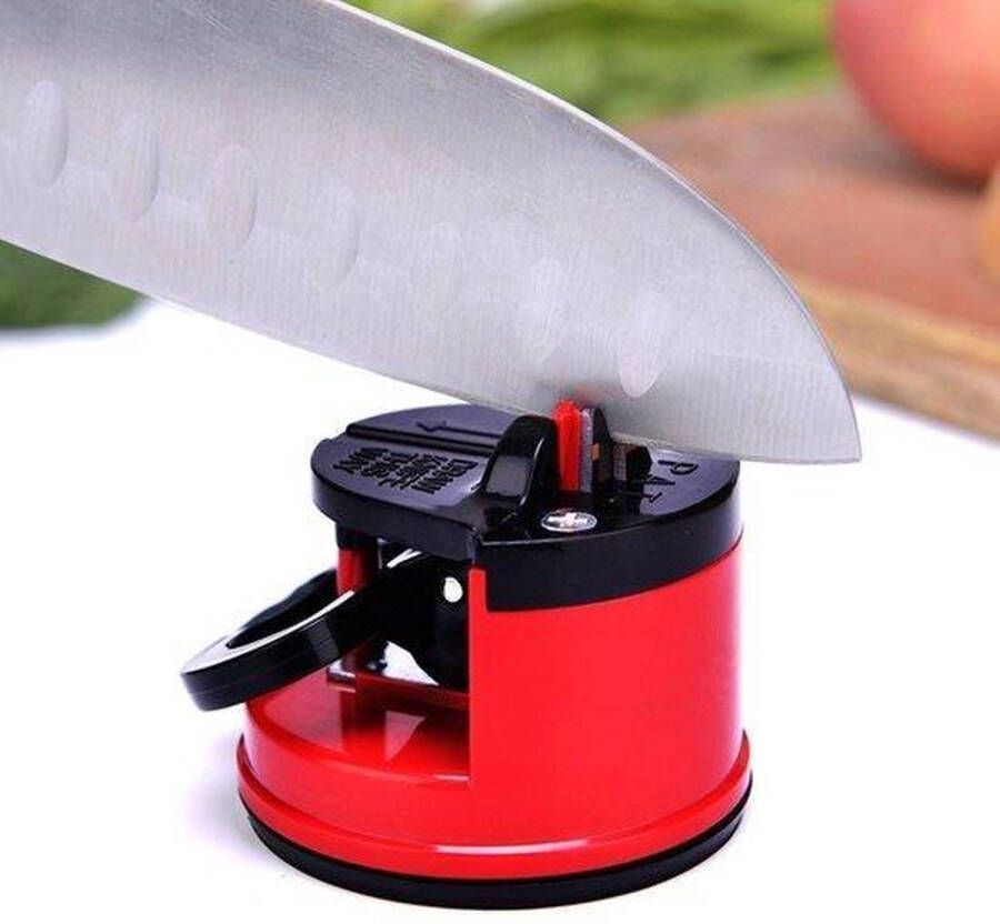 Merkloos Sans marque Messenslijper messen Anti slip Professionele slijper Zuignap Geschikt voor vrijwel alle messen Knife sharpener Rood