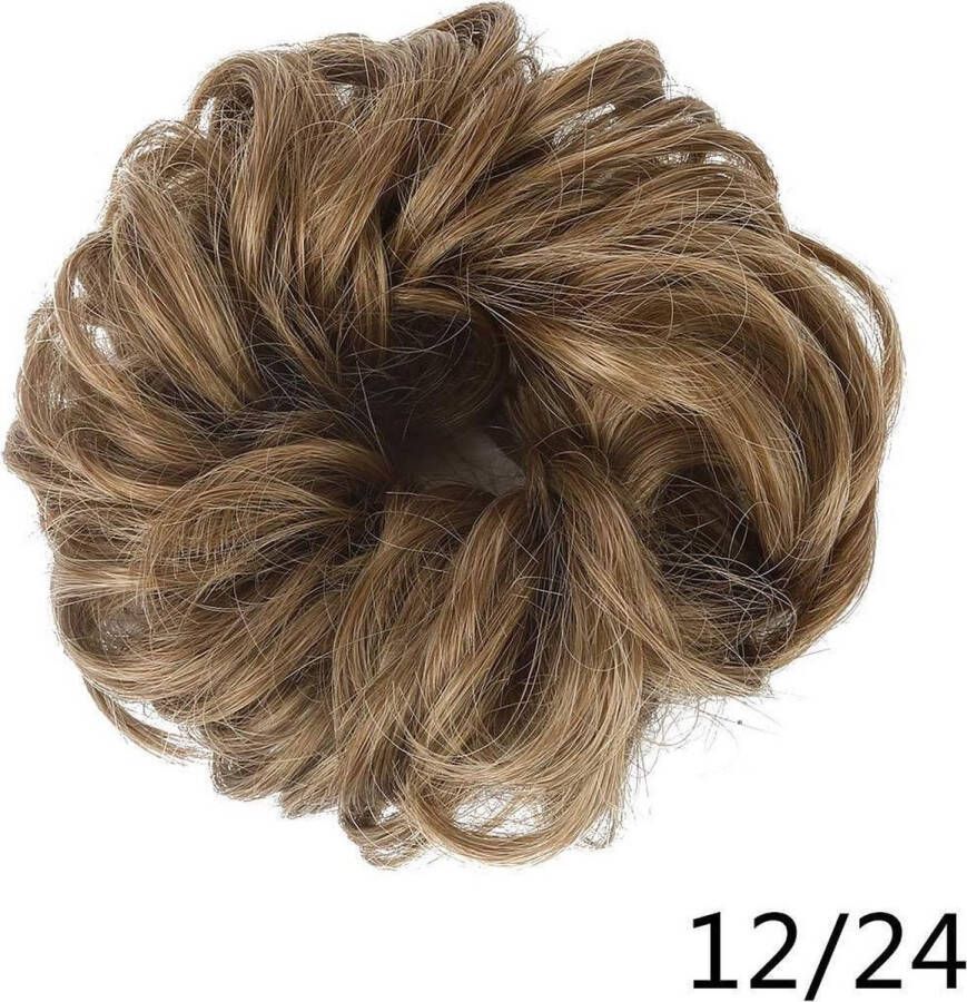 Messy hair bun scrunchie #12 24 Light Toffee Brown