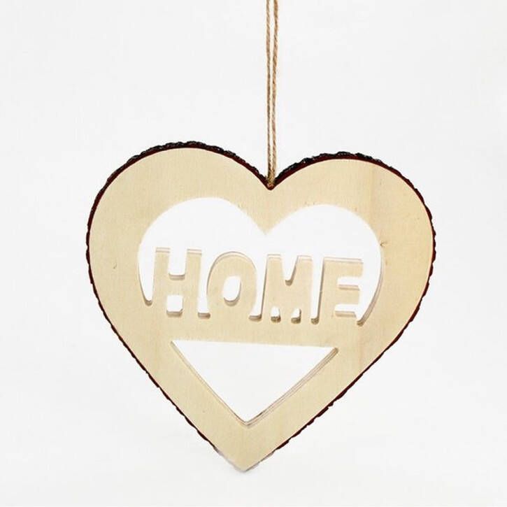 Met dit houten handgemaakte hart geef je een extra uitstraling aan de huiselijke sfeer. Dit bijzondere hart heeft een koord waarmee het kan worden opgehangen. De buitenste rand is van donkerbruine boomschors. Voor uzelf of Bestel Een Kado