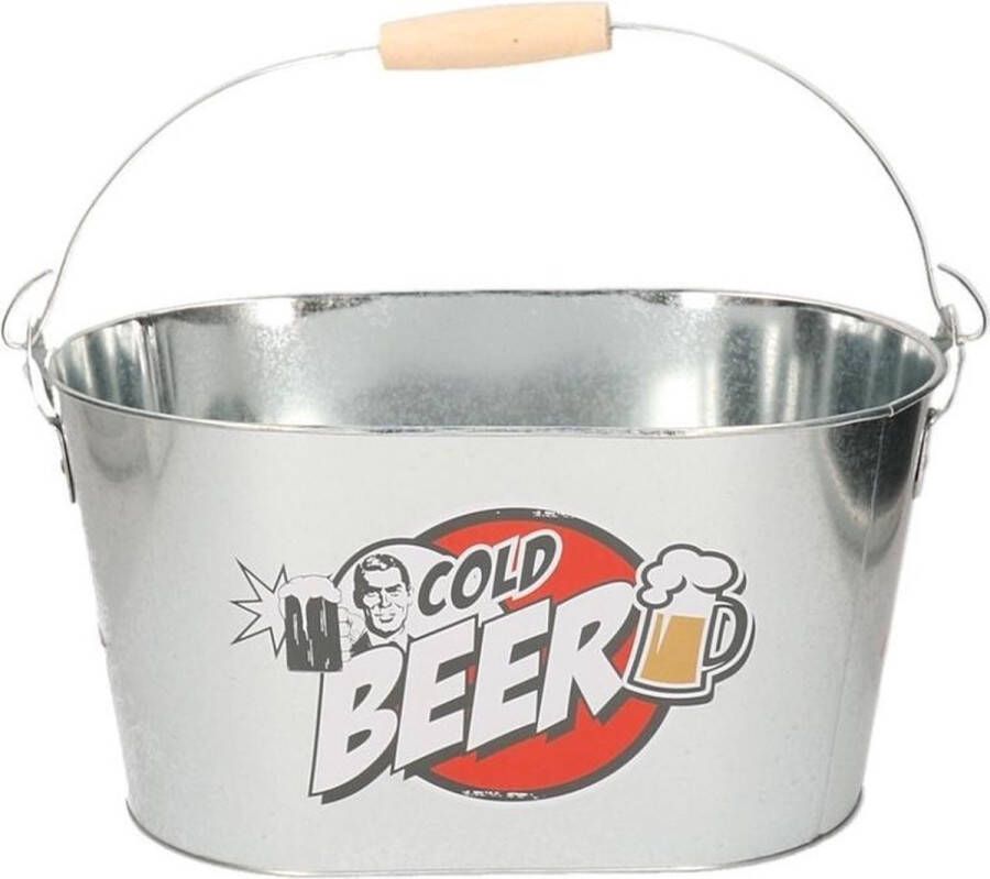 Merkloos Metalen bier en drank koelemmer Cold Beer IJsemmers
