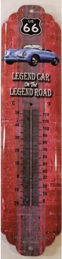 Merkloos Sans marque Metalen Thermometer 66 Car 6 5 x 28 cm