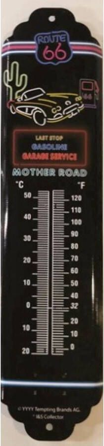 Merkloos Sans marque Metalen Thermometer Route 66 Fluo 6 5 x 28 cm