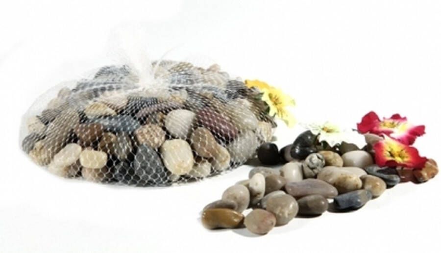 Merkloos Sans marque Mini Decoratie steentjes in netje 1 kg Voor in plantenbal vissenkom of kandelaar vaas