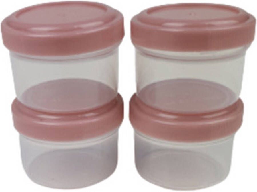 Mini saus cups Roze Transparant Kunststof 35 ml vaatwasserbestendig Set van 4 Ø 3 2 cm H 4 5 cm Keuken Eten Kruiden Bakjes Bakje Voorraaddoos Doosjes