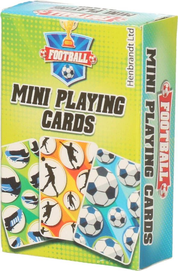 Merkloos Sans marque Mini voetbal thema speelkaarten 6 x 4 cm in doosje van karton Handig formaatje kleine kaartspelletjes