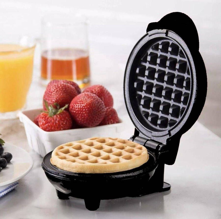 Merkloos Sans marque Goodware Mini Wafelijzer Wafelmaker Non-Stick Mini Waffle Maker Zwart