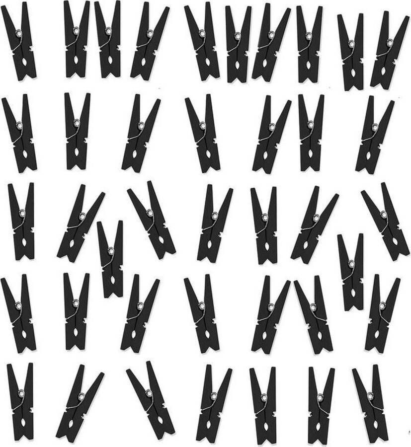 Merkloos Sans marque Mini wasknijpers zwart 50 stuks