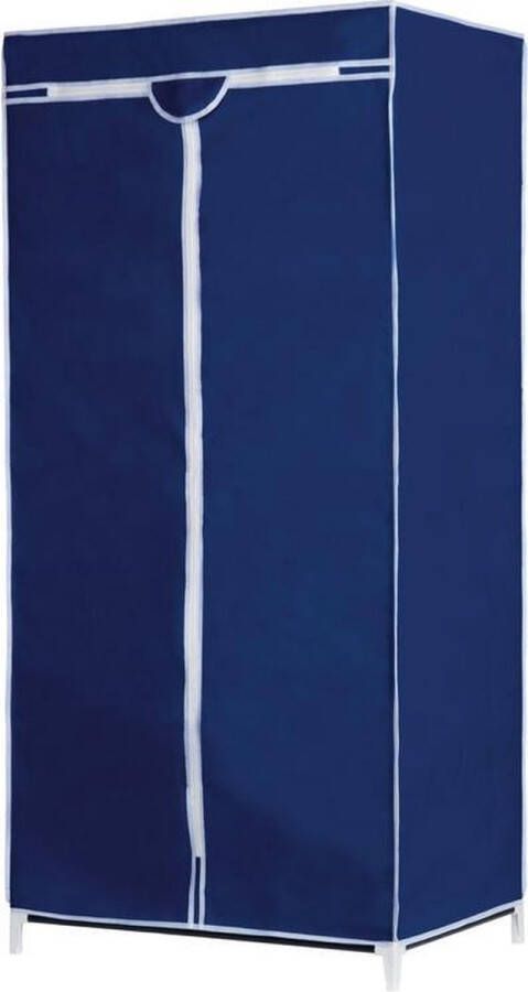 Merkloos Sans marque Mobiele opvouwbare kledingkast garderobekast 160 cm blauw Camping zolder