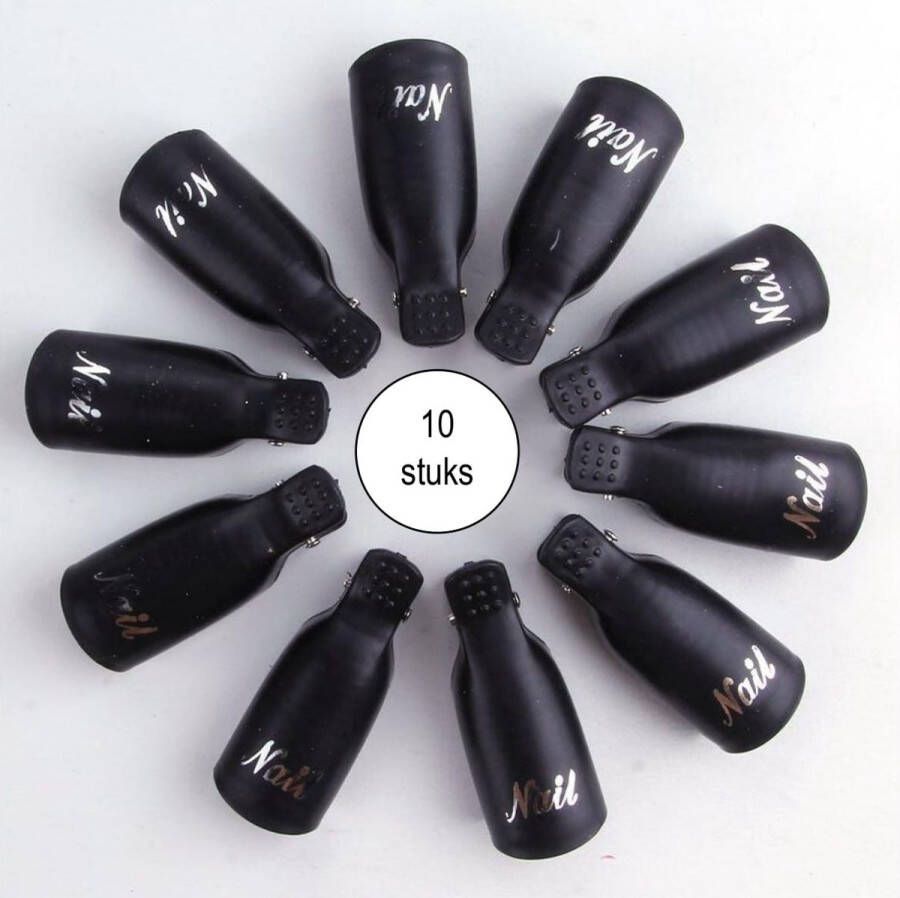 Merkloos Sans marque Nagellak remover clips 10 stuks Nagellakremover Nagellak clips Soak off clips Nagelclips Gellak verwijderen Gellak remover Gellak verwijderen Soak off gellak Nail polish remover Nail clips Nagel clips Remover clips ZWART