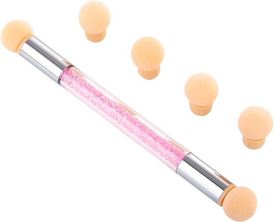 Merkloos Sans marque NAILART SPONS PENSEEL ROZE spons nailart penseel roze nagels