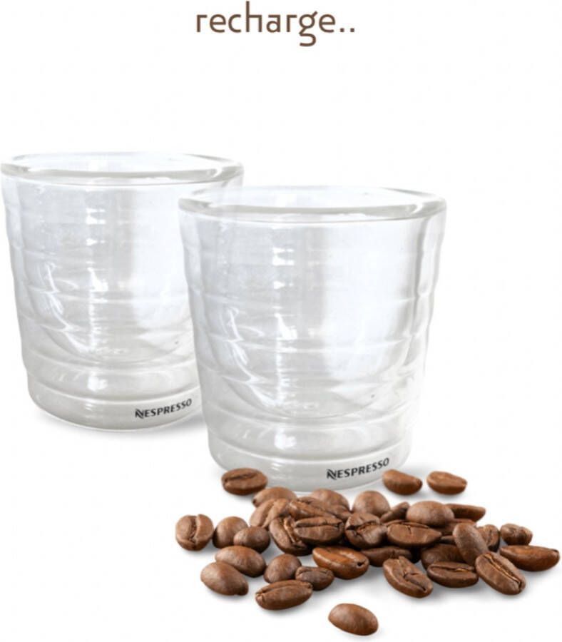 Merkloos Sans marque Nespresso Glas | Koffie Glas | 2 Stuks | 150 ml | Dubbelwandig