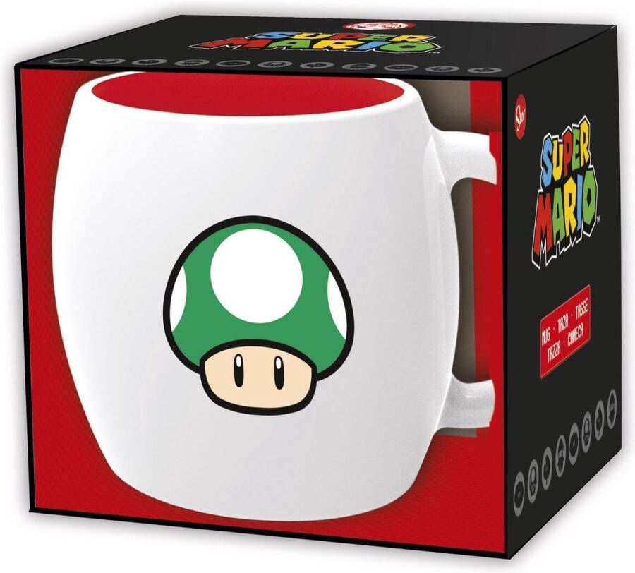 Nintendo Kopje met doos Super Mario 1-UP Keramisch 360 ml Zwart
