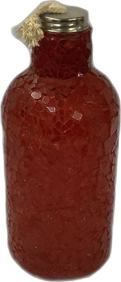 Olielamp rood vintage in vorm van een fles 28x9 5 cm