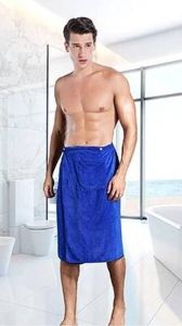 Merkloos Sans marque Omslaghanddoek met elastieken band voor mannen saunakilt sauna handdoek met knoopsluiting sauna kilt saunadoek met elastieken band- met 3 drukknopen voor maat S tot maat L- 100x70cm