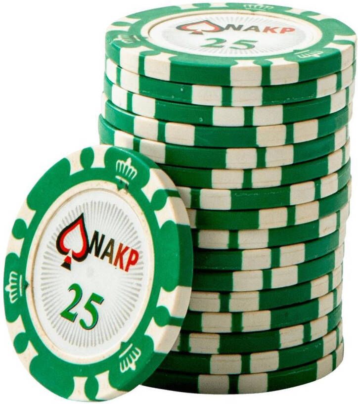 ONK POKER Chips 25 groen (25 stuks) pokerchips pokerfiches poker fiches clay chips pokerspel pokerset poker set