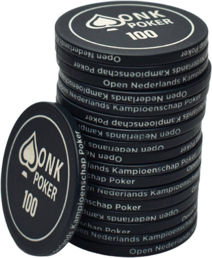 ONK POKER keramische Chips 100 zwart (25 stuks) pokerchips pokerfiches poker fiches keramisch pokerspel pokerset poker set