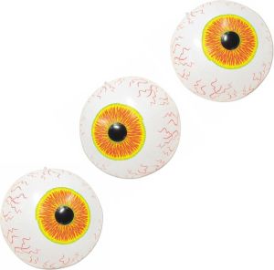 Merkloos Sans marque Opblaasbare oogbal ballen 3x stuks 40 cm Halloween versiering